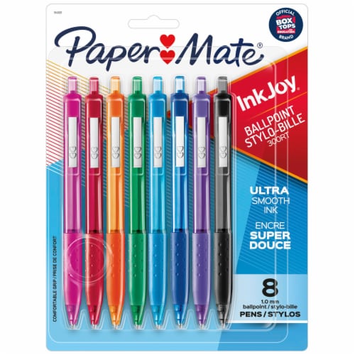 Pochette de 8 stylos bille PaperMate InkJoy 100 pointe coloris