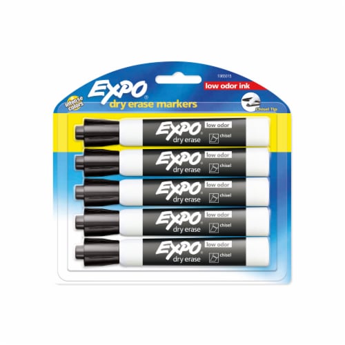 Expo® Chisel Tip Dry Erase Markers - Black, 5 pk - Kroger