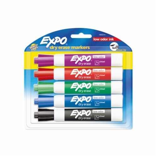 Dry Erase Markers, Low Odor, Fine Tip, Black Ink, Bulk Item