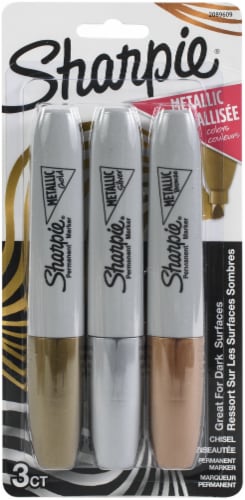 Sharpie Metallic Permanent Markers-3 Count (Gold+Silver+Bronze)