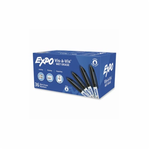 Vis-a-Vis Wet Erase Marker, Fine Bullet Tip, Black, 36/Pack Vis-a-Vis Wet Erase Marker, Fine Bullet Tip, Black, 36/Pack