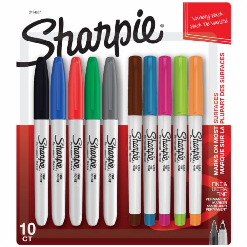 Sharpie Assorted Tip Permanent Marker Pens - 10 Count Perspective: front