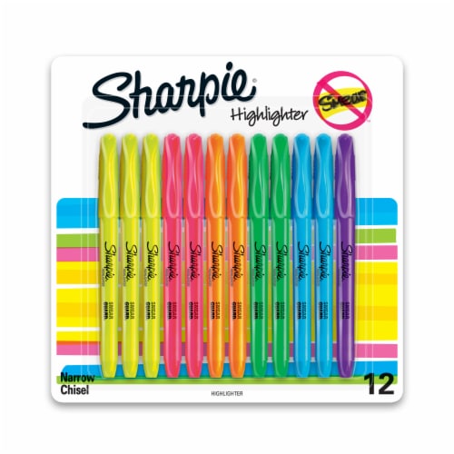 Sharpie® No Smear™ Narrow Chisel Highlighters Perspective: front