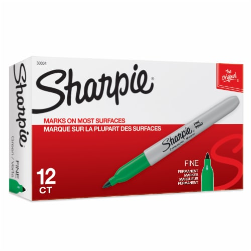 Permanent Marker, Fine Bullet Tip, Green