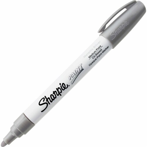 Permanent Paint Marker, Medium Bullet Tip, Silver
