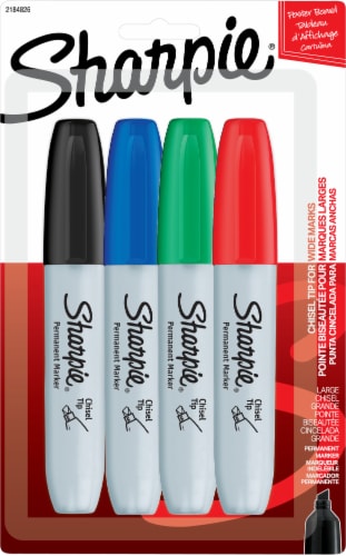 Sharpie Broad Chisel Tip Permanent Marker 4 Pack - Multi-Color, 4