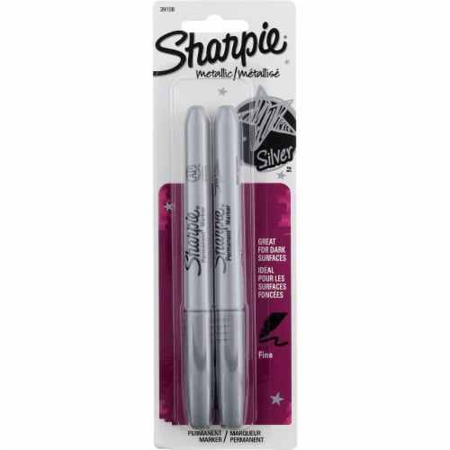 Sharpie® Metallic Fine Point Markers - Silver, 2 pk - Fred Meyer