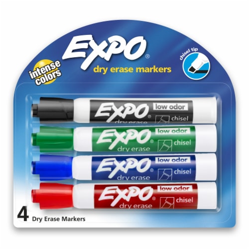 Expo® Low Odor Intense Color Dry Erase Fine Tip Markers, 4 pk - Kroger