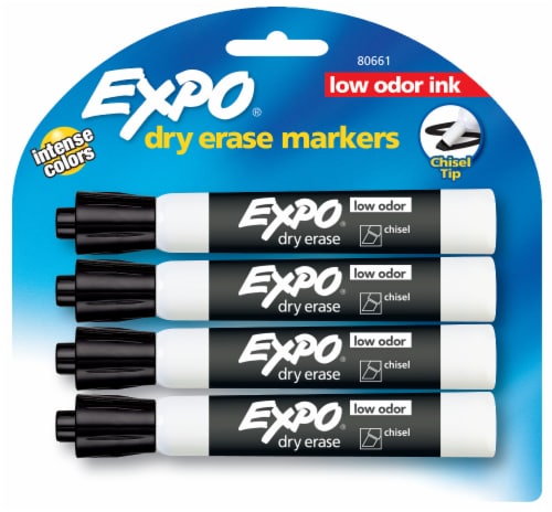 Expo® Chisel Tip Dry Erase Markers - Black, 4 pk - Kroger