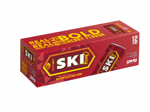 SKI Cherry Citrus Soda Cans Perspective: front