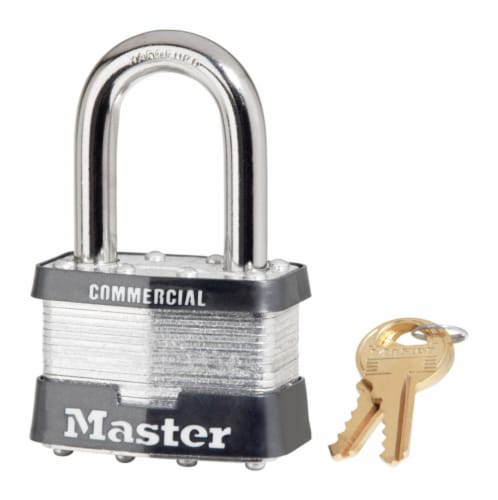 Master Lock 2 in. W Steel 4-Pin Tumbler Padlock 1 pk Keyed Alike - Total Qty: 1; Each Pack Perspective: front