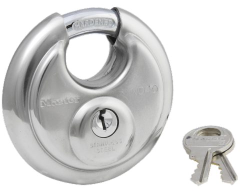 Master Lock Stainless Steel Shielded Padlock Perspective: front