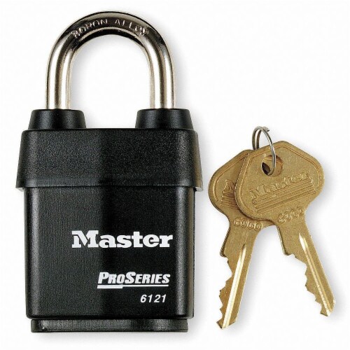 Master Lock Keyed Padlock, 7/8 in,Rectangle,Black 6121, 1 - Ralphs