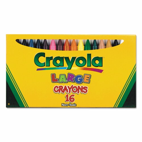 Crayola Large Crayons, Lift Lid Box, 16 Colors/Box 520336, 1