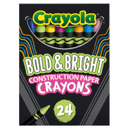 Crayola® Bold & Bright Construction Paper Crayons Perspective: front