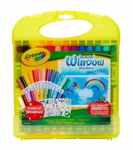 Crayola® Washable Window Markers™ Stencil & Cling Set, 25 ct - Kroger