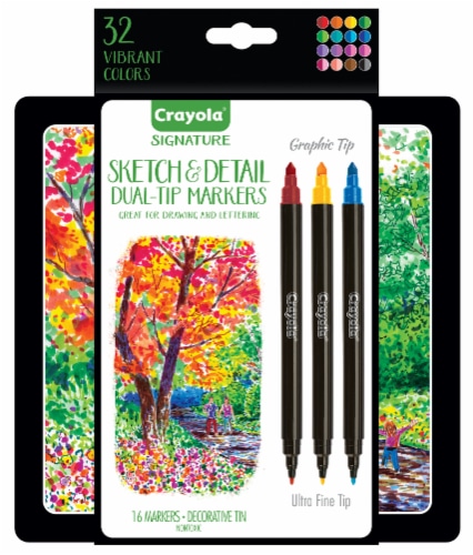 Artskills Artist Brush Tip Markers for Art, Drawing and Lettering, 16 Assorted Colors