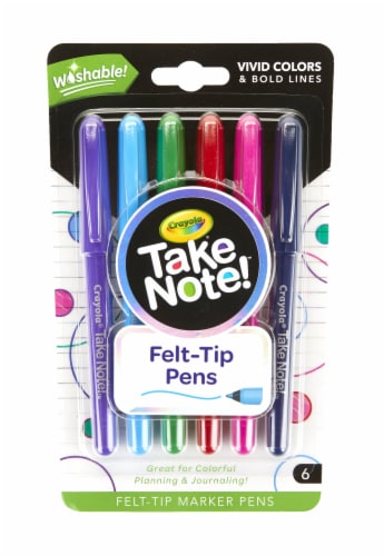 Sharpie Felt Tip Pen, Fine Point 0.5mm, Assorted Ink Colors, 6 ct