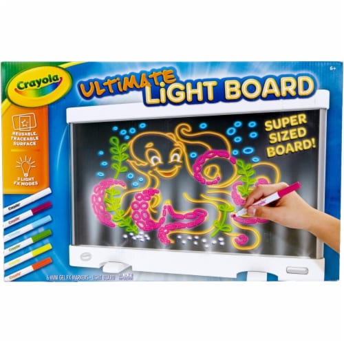 CRAYOLA ULTIMATE LIGHT BOARD-SUPER SIZED BOARD & GEL FX MARKERS. NEW