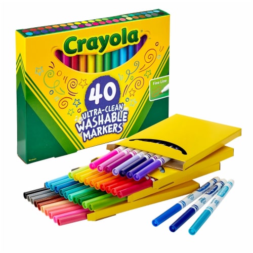 Crayola Marker,Fine,Wshble,40,Ast 587861 Perspective: front