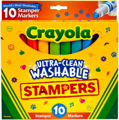 Crayola Ultra-Clean Washable Stamper Markers-Assorted 10/Pkg, 1 count - Pay  Less Super Markets