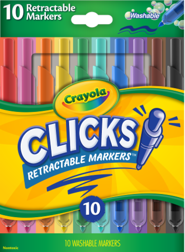 Crayola® Clicks Washable Retractable Markers, 10 pc - Gerbes Super Markets