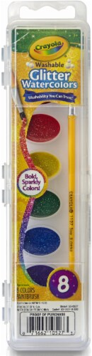 Crayola Washable Glitter Watercolor and Paint Brush Set Perspective: front