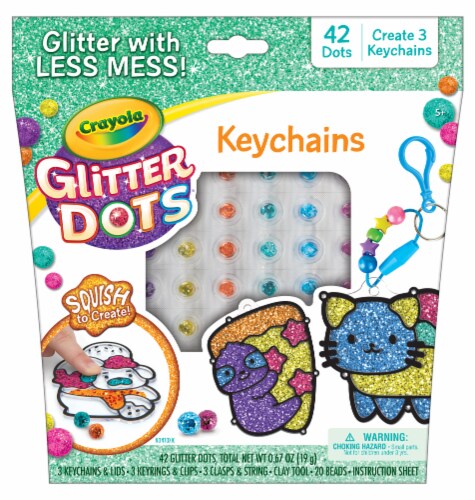 Crayola Glitter Dots Sparkle Friends Keychains Activity Perspective: front