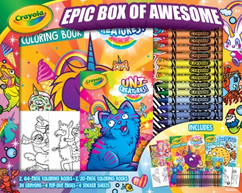 Crayola Epic Box of Awesome Uni-Creatures Mer-Creatures Activity Kit Perspective: front