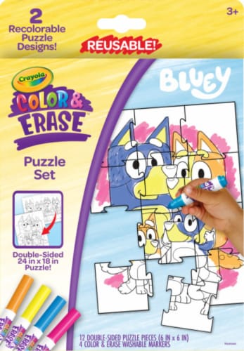 Crayola® Bluey Color & Erase™ Puzzle Set Perspective: front