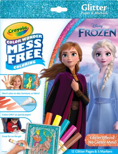 Crayola Color Wonder Frozen Glitter Paper & Markers Set Perspective: front