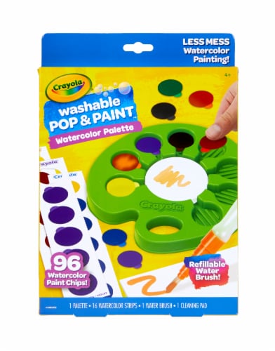 Complete Set of 30 Paint Brushes Bundle with 6 Crayola Washable Kids Paint