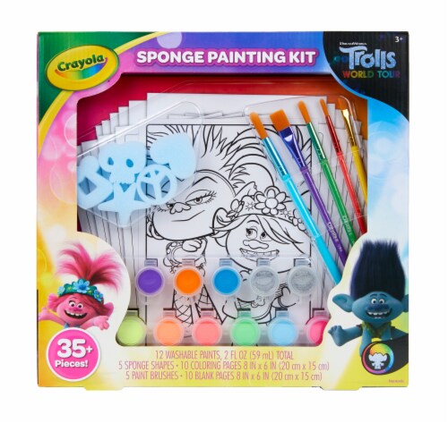 Crayola Trolls World Tour Sponge Painting Kit Perspective: front