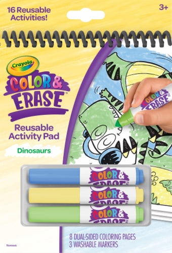 Crayola Dinosaur Color & Erase Reusable Activity Pad and Markers