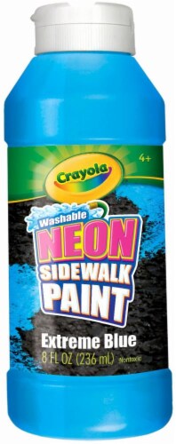 Crayola Washable Neon Sidewalk Paint - Extreme Blue - 8 Ounce Perspective: front