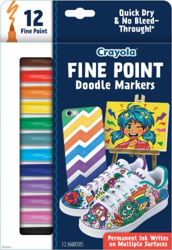 Crayola Fabric Markers, At Home Crafts for Kids, Fine Tip, Assorted Colors,  Set of 10