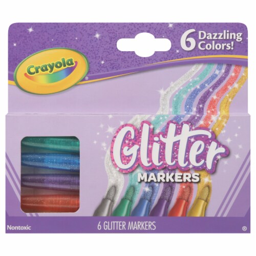 Crayola Glitter Markers, Assortment - 6 count