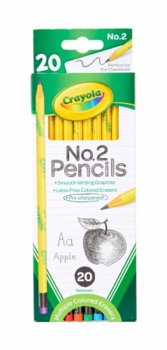 Crayola Pre Sharpened Multiiple Colored Erasers No 2 Pencils Perspective: front