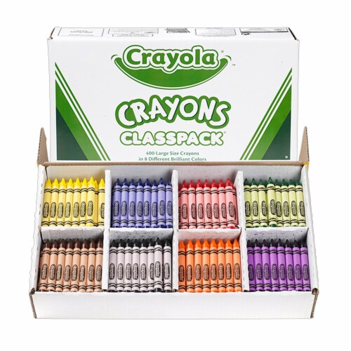 Crayola Classpack Large Size Crayons, 50 Each of 8 Colors, 400/Box 528038 Perspective: front