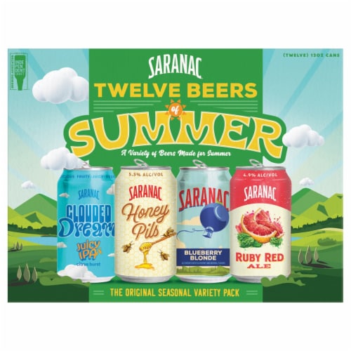 Saranac® Twelve Beers Of Summer Seasonal Variety Pack Perspective: front