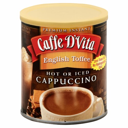 Caffe D Vita Cappuccino English Toffee 16 oz Perspective: front