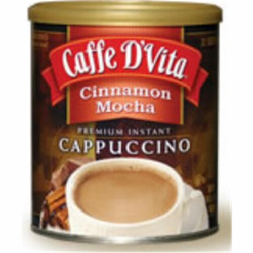Caffe DVita F-DV-1C-06-CINA-NU Cinnamon Mocha Cappuccino 6 1lb canisters Perspective: front