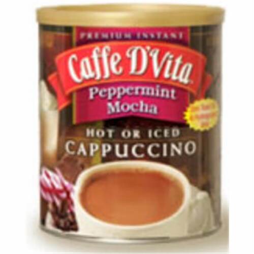 Caffe DVita F-DV-1C-06-PRMT-21 Peppermint Mocha Cappuccino 6 1lb canisters Perspective: front