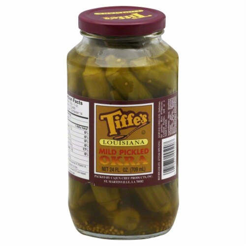 Tiffe's Louisiana Mild Pickled Okra Perspective: front