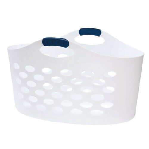 White Plastic Laundry Basket - Sterilite 1.25 Bushel