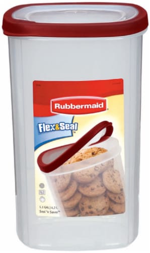 Rubbermaid® Flex and Seal Food Storage Container - Clear/Red, 1.1