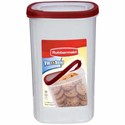 Rubbermaid Flex and Seal Canister, 1.1 Gallon, Racer Red Perspective: front