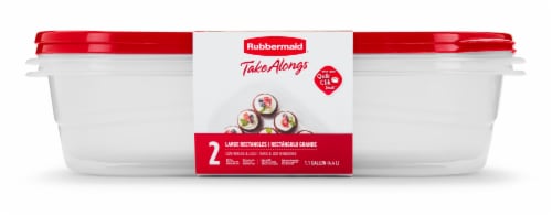 Rubbermaid® TakeAlongs Rectangle BPA-Free Plastic Food Storage Container - 2 Pack Perspective: front