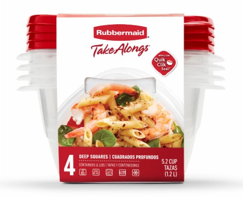 Rubbermaid® TakeAlongs® Square BPA-Free Plastic Snap Seal Food Storage  Container - 4 pack, 5.2 cup - Fry's Food Stores