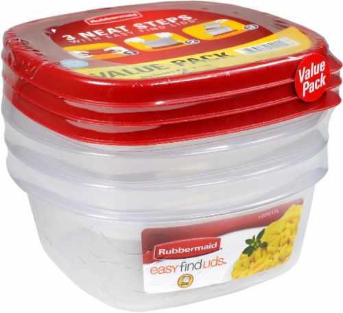 Rubbermaid Value Pack Easy Find Lids Food Storage Containers, 6 containers, Red